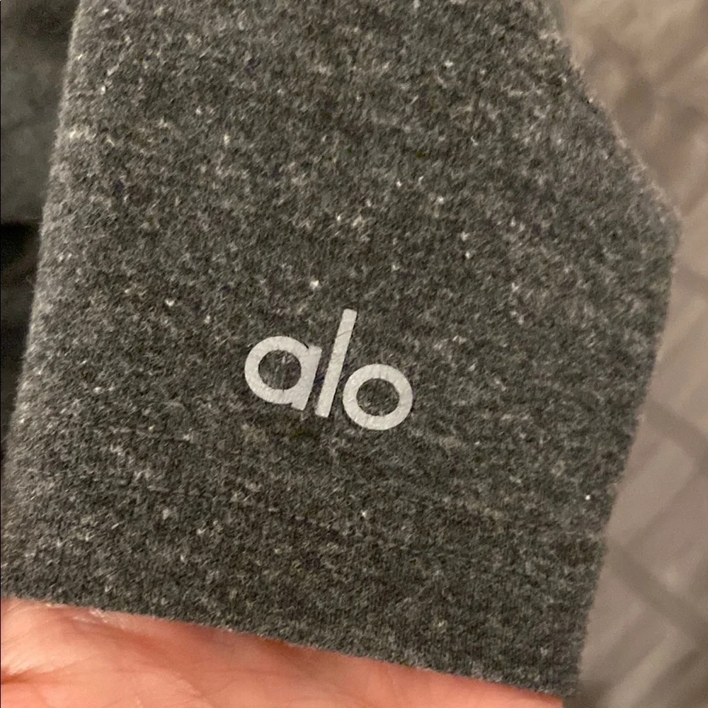 Alo Yoga Gray Cowl Neck Pullover Hoodie Athleisure Cozy Sweatshirt XS